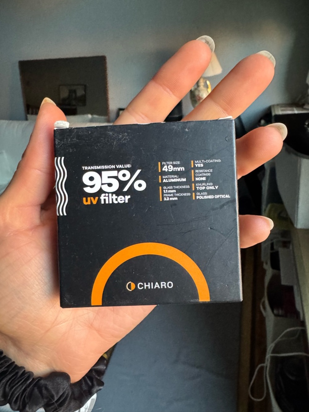 Chiaro 49mm 95% UV Filter - Black & Orange Packaging